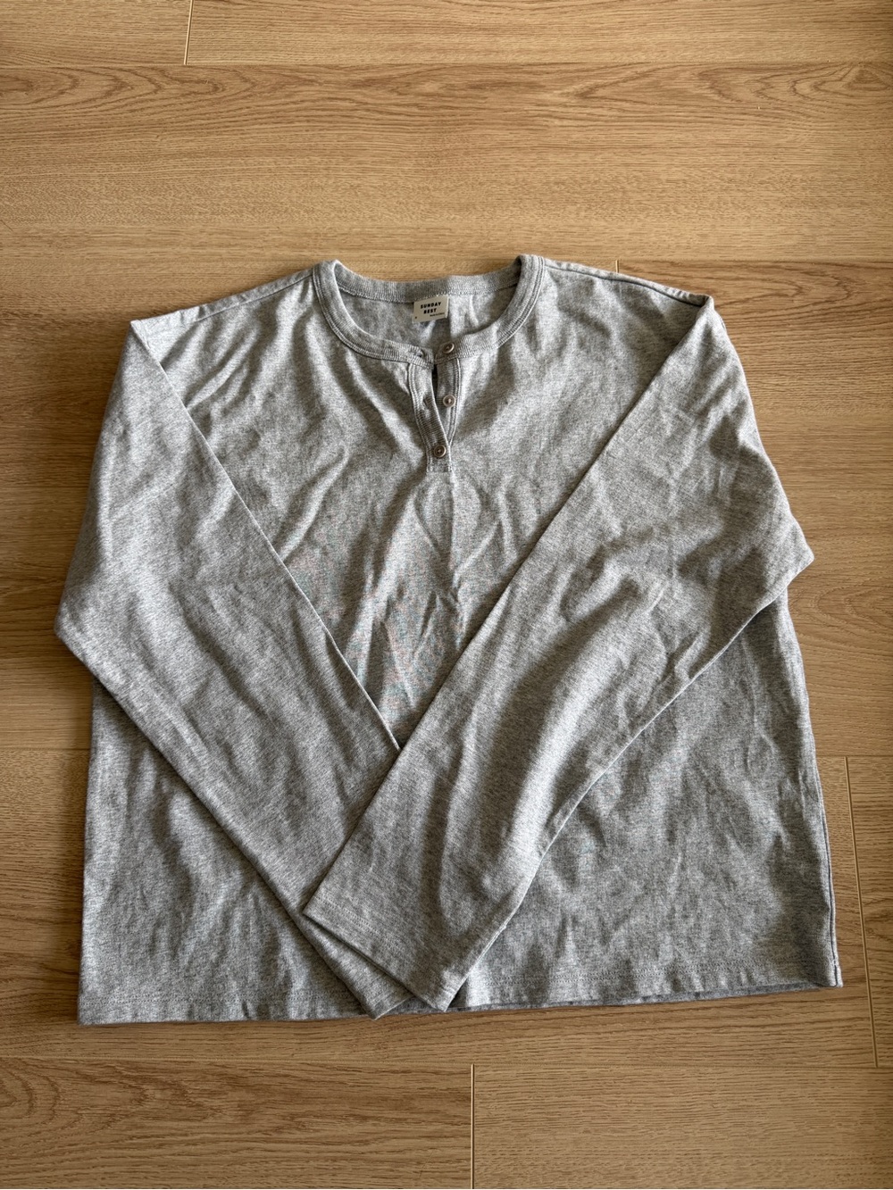 Sunday Best Gray Long-Sleeve Henley Shirt